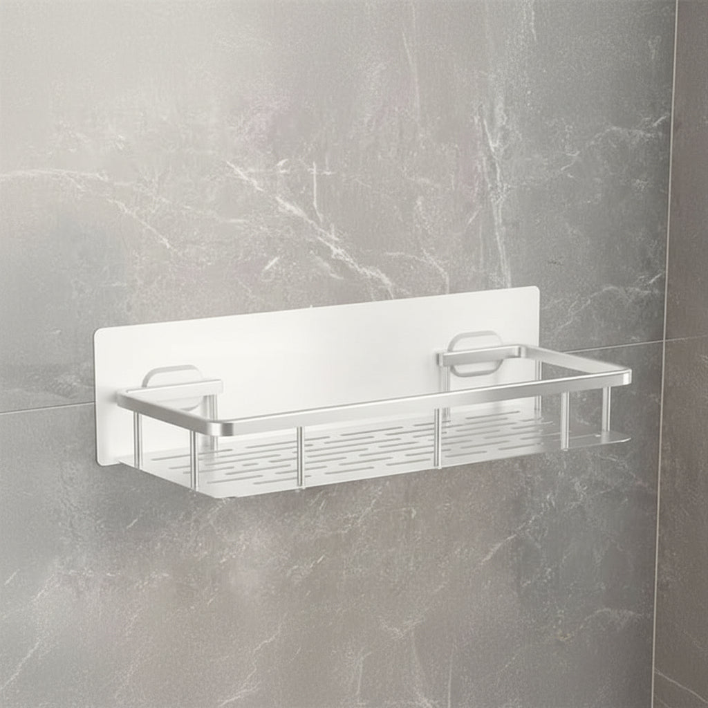 Estante de baño adhesivo sin taladro – Elegante para cualquier baño