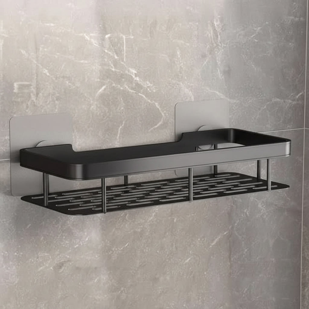 Estante de baño adhesivo sin taladro – Elegante para cualquier baño