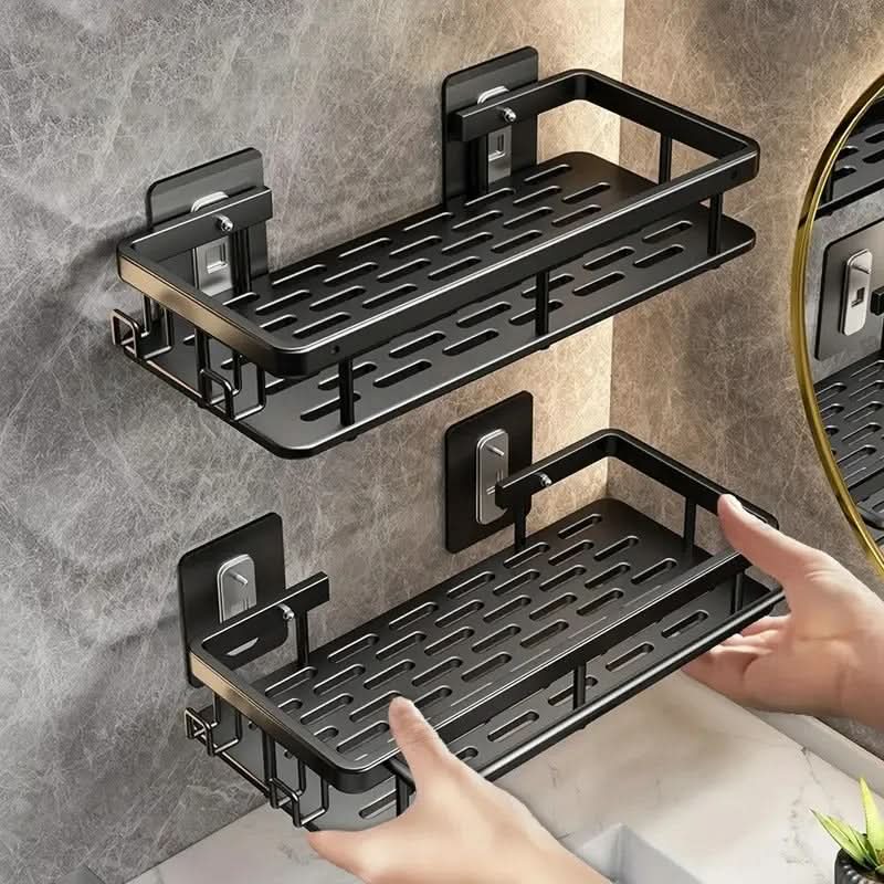 Estante de baño adhesivo sin taladro – Elegante para cualquier baño