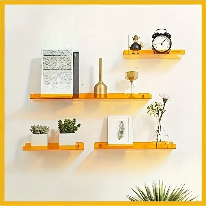Estante flotante de pared de acrílico - Almacenamiento moderno para baño