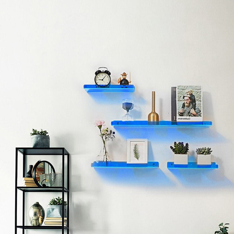 Estante flotante de pared de acrílico - Almacenamiento moderno para baño