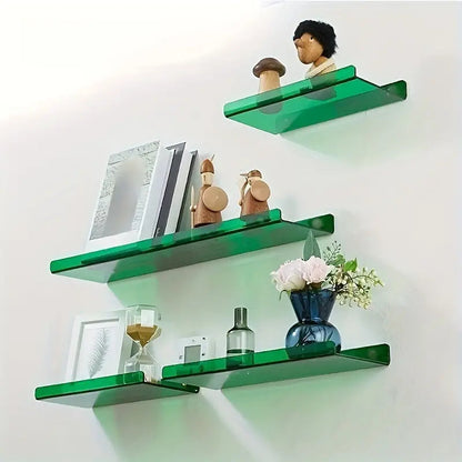Estante flotante de pared de acrílico - Almacenamiento moderno para baño
