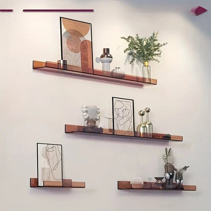 Estante flotante de pared de acrílico - Almacenamiento moderno para baño