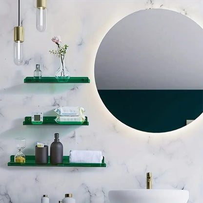 Estante flotante de pared de acrílico - Almacenamiento moderno para baño