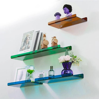 Estante flotante de pared de acrílico - Almacenamiento moderno para baño