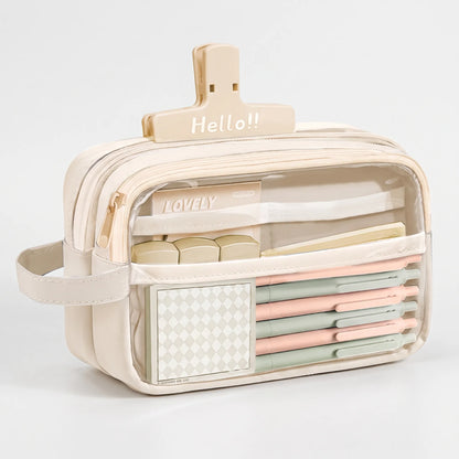 Estuche multicapa con compartimento grande