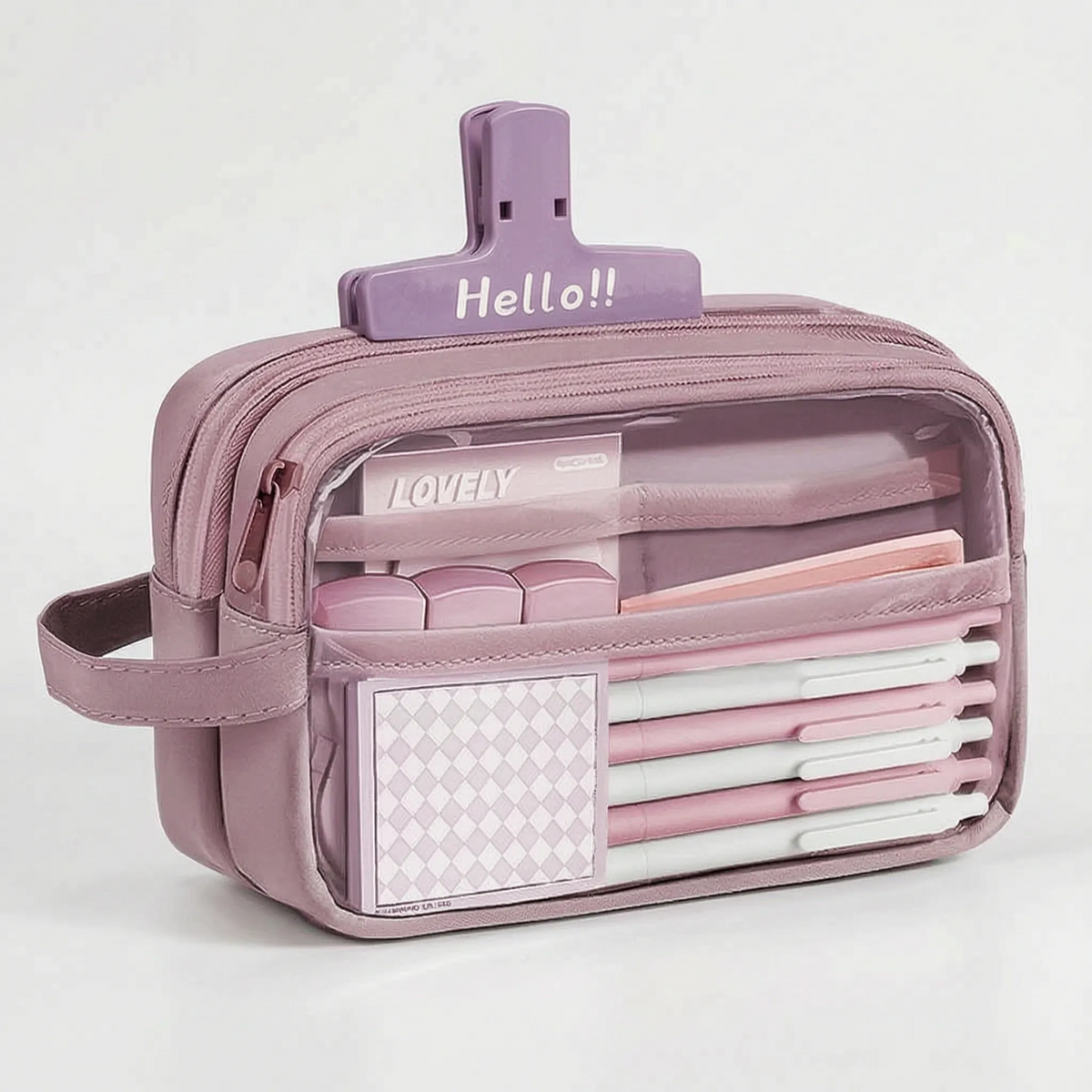 Estuche multicapa con compartimento grande