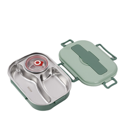 Fiambrera térmica estilo bento con compartimentos