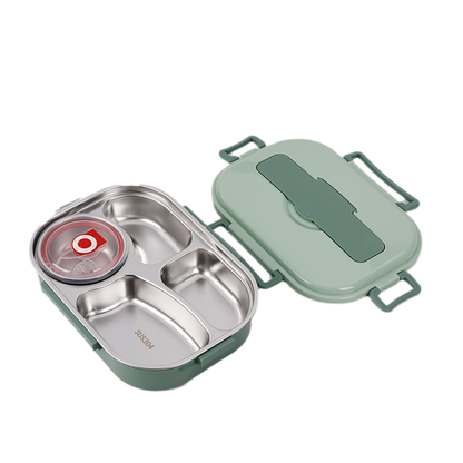 Fiambrera térmica estilo bento con compartimentos