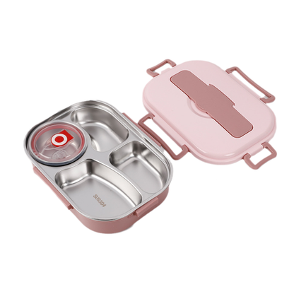 Fiambrera térmica estilo bento con compartimentos