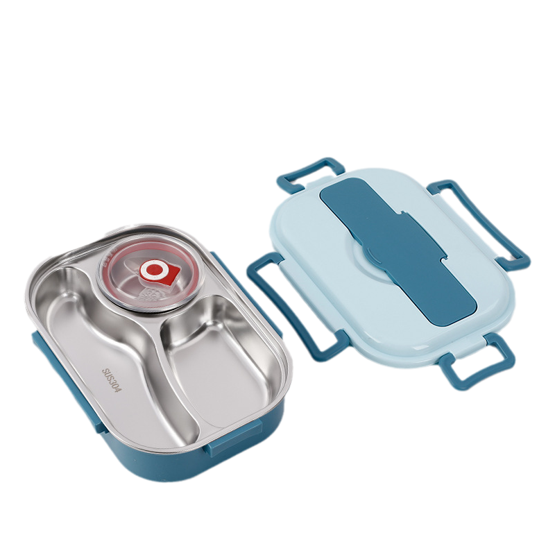 Fiambrera térmica estilo bento con compartimentos