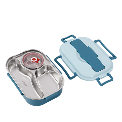 Fiambrera térmica estilo bento con compartimentos