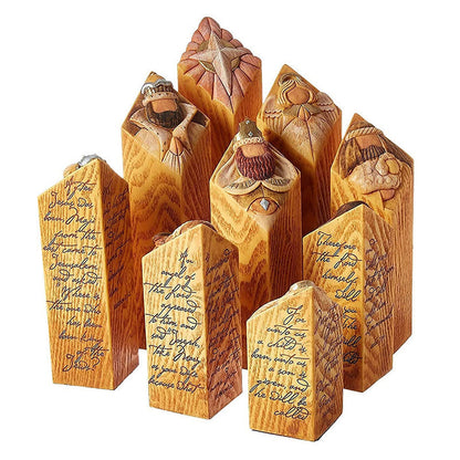 Figuras de belén en forma de pilares