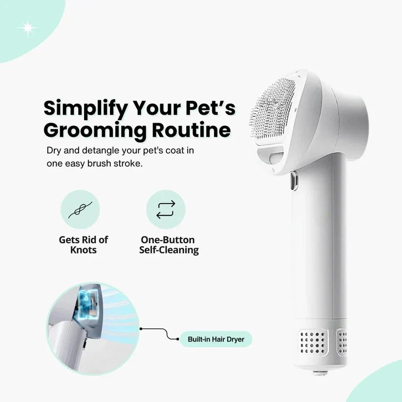 FluffDry • Secador y Cepillo para Perros 2 en 1