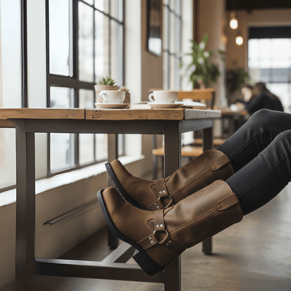 FORGEDSTEEL – Botas robustas para hombres con arnés y cuero impermeable