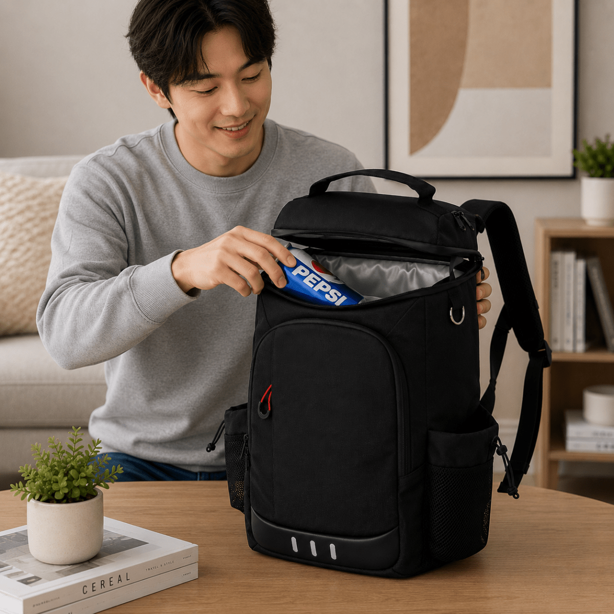 FRESHPACK – Mochila enfriadora duradera con abridor de botellas para viajes y camping