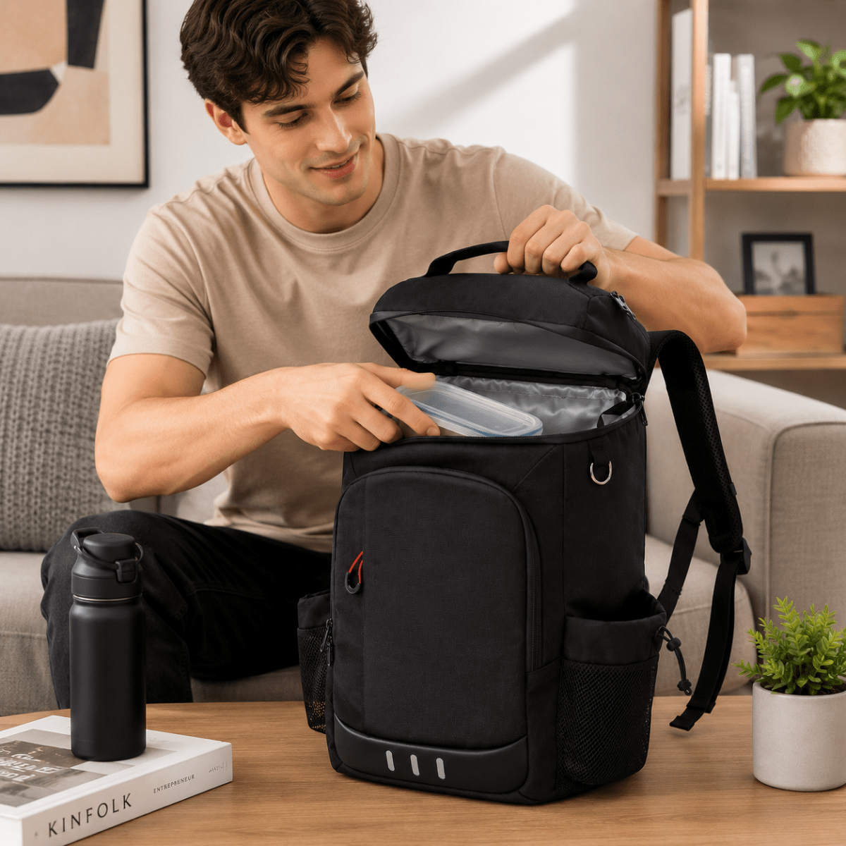 FRESHPACK – Mochila enfriadora duradera con abridor de botellas para viajes y camping
