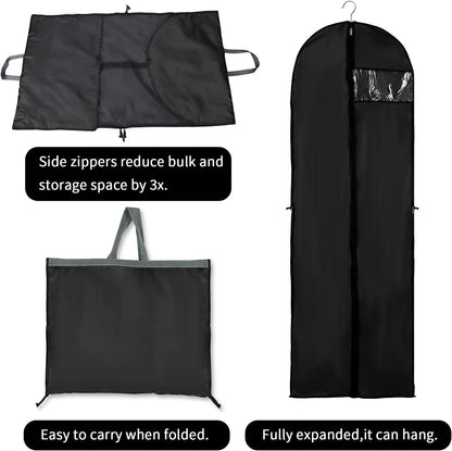 Funda de Almacenamiento para Prendas Largas – Bolsa para Vestidos de 70.87" (180.00 cm) con Cremallera y Ventana (2-Pack)