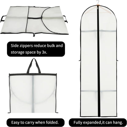 Funda de Almacenamiento para Prendas Largas – Bolsa para Vestidos de 70.87" (180.00 cm) con Cremallera y Ventana (2-Pack)
