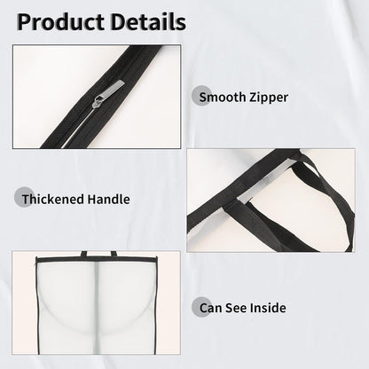 Funda de Almacenamiento para Prendas Largas – Bolsa para Vestidos de 70.87" (180.00 cm) con Cremallera y Ventana (2-Pack)