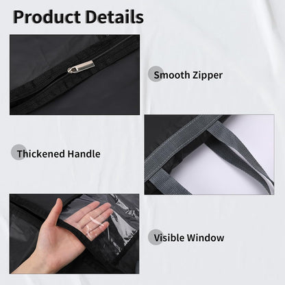 Funda de Almacenamiento para Prendas Largas – Bolsa para Vestidos de 70.87" (180.00 cm) con Cremallera y Ventana (2-Pack)