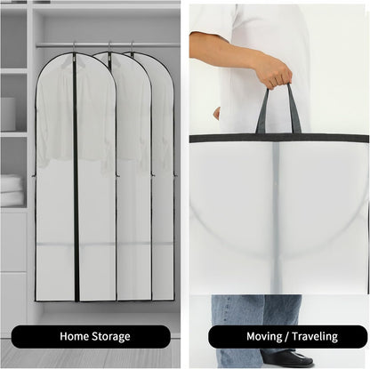 Funda de Almacenamiento para Prendas Largas – Bolsa para Vestidos de 70.87" (180.00 cm) con Cremallera y Ventana (2-Pack)