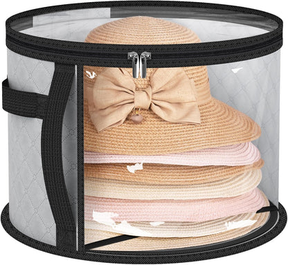 Funda de Almacenamiento para Sombreros Grande y Transparente – Organizador de Sombreros de Ala Ancha con Asas