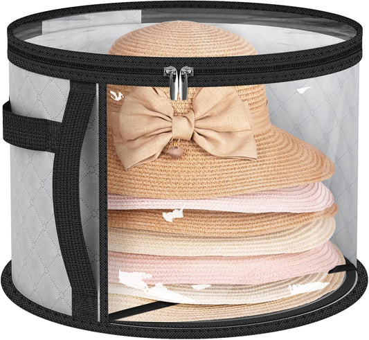 Funda de Almacenamiento para Sombreros Grande y Transparente – Organizador de Sombreros de Ala Ancha con Asas