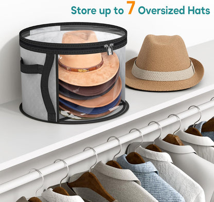 Funda de Almacenamiento para Sombreros Grande y Transparente – Organizador de Sombreros de Ala Ancha con Asas