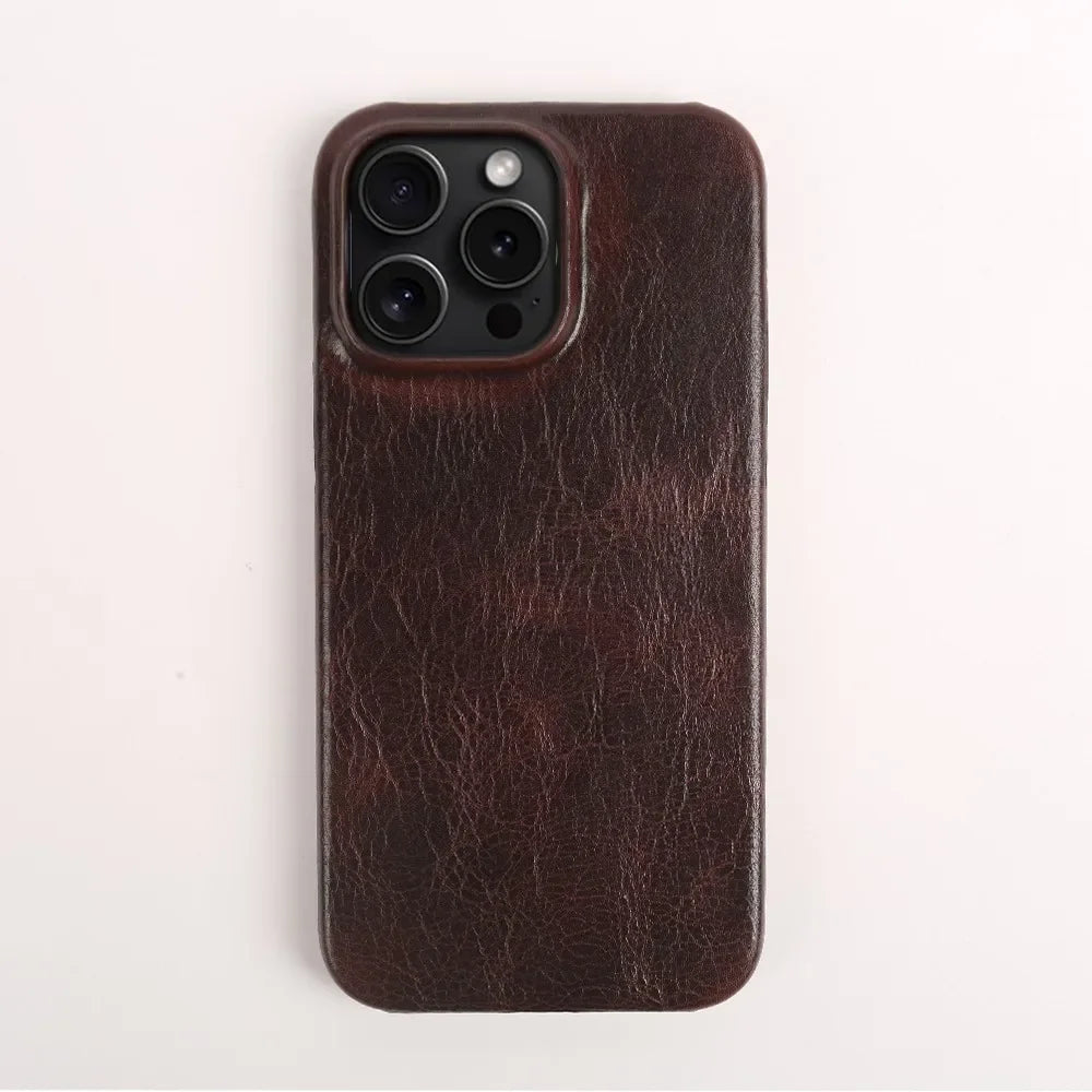 Funda de Cuero Crownline para iPhone en Piel de Vaca Auténtica Hecha a Mano