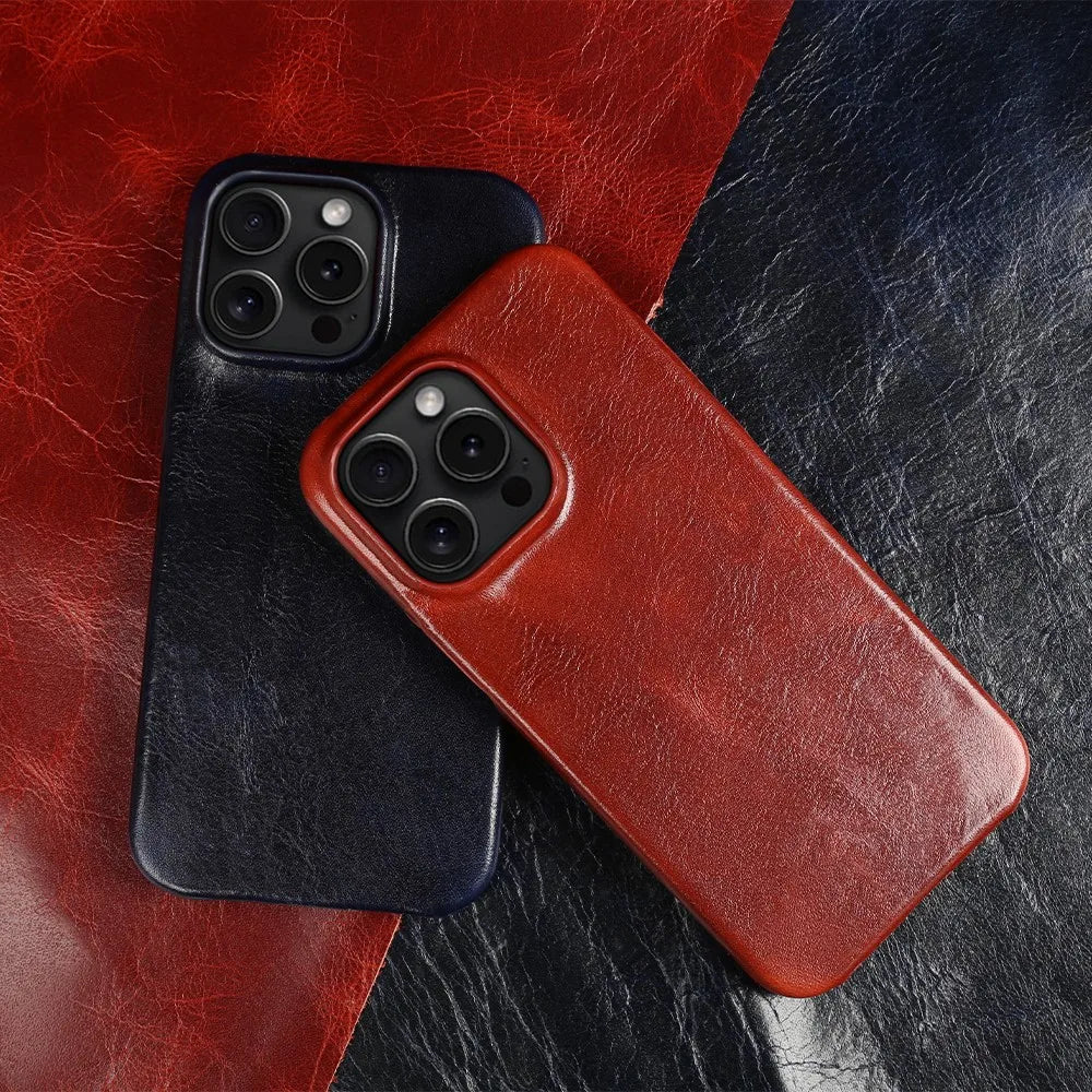 Funda de Cuero Crownline para iPhone en Piel de Vaca Auténtica Hecha a Mano