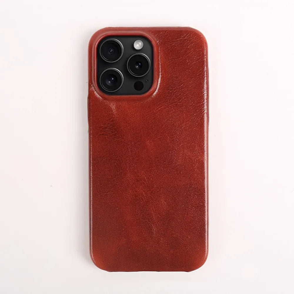 Funda de Cuero Crownline para iPhone en Piel de Vaca Auténtica Hecha a Mano