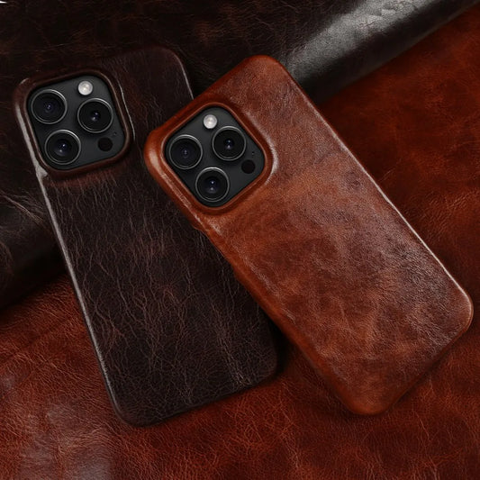 Funda de Cuero Crownline para iPhone en Piel de Vaca Auténtica Hecha a Mano
