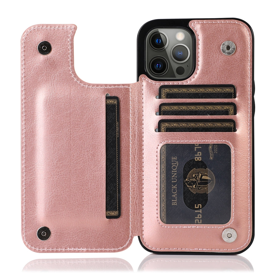 Funda de Cuero para Teléfono con Ranuras para Tarjetas y Cierre Magnético