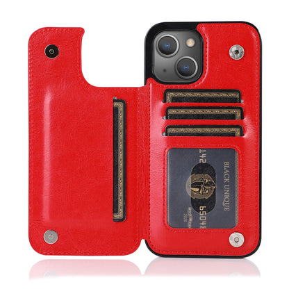Funda de Cuero para Teléfono con Ranuras para Tarjetas y Cierre Magnético