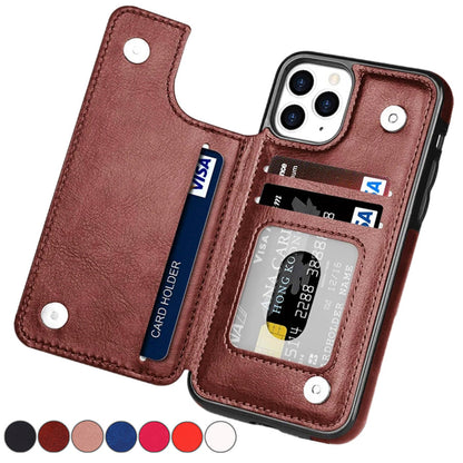 Funda de Cuero para Teléfono con Ranuras para Tarjetas y Cierre Magnético