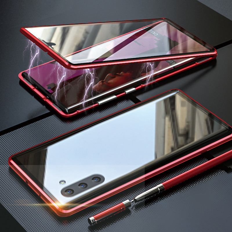 Funda de teléfono de vidrio templado magnético de doble cara para Samsung