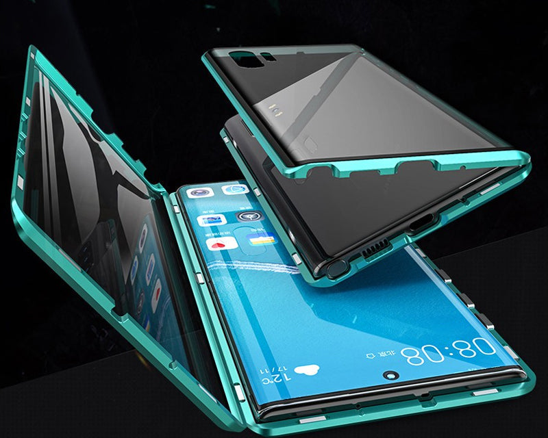 Funda de teléfono de vidrio templado magnético de doble cara para Samsung