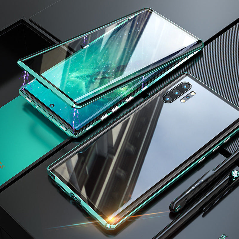 Funda de teléfono de vidrio templado magnético de doble cara para Samsung