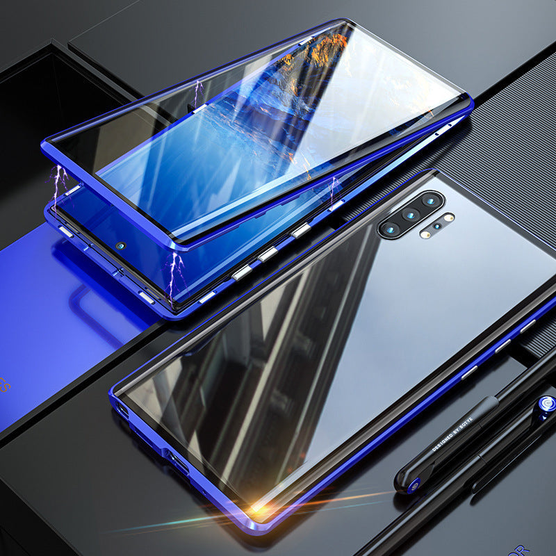Funda de teléfono de vidrio templado magnético de doble cara para Samsung