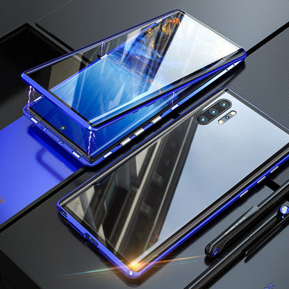 Funda de teléfono de vidrio templado magnético de doble cara para Samsung