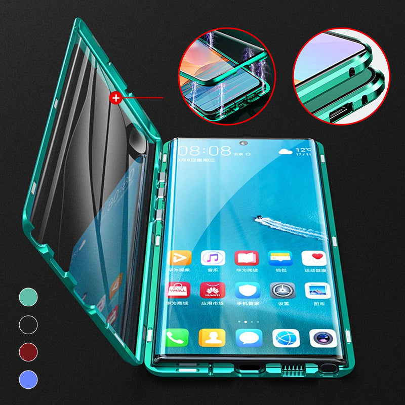 Funda de teléfono de vidrio templado magnético de doble cara para Samsung