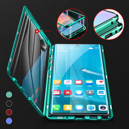 Funda de teléfono de vidrio templado magnético de doble cara para Samsung