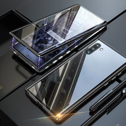Funda de teléfono de vidrio templado magnético de doble cara para Samsung