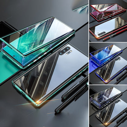 Funda de teléfono de vidrio templado magnético de doble cara para Samsung