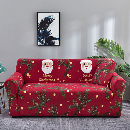 Funda elástica universal para sofá con diseño navideño