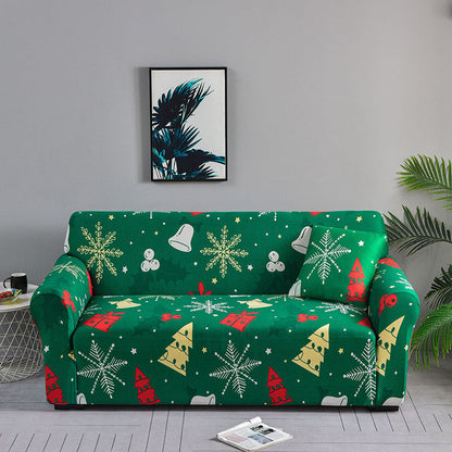 Funda elástica universal para sofá con diseño navideño