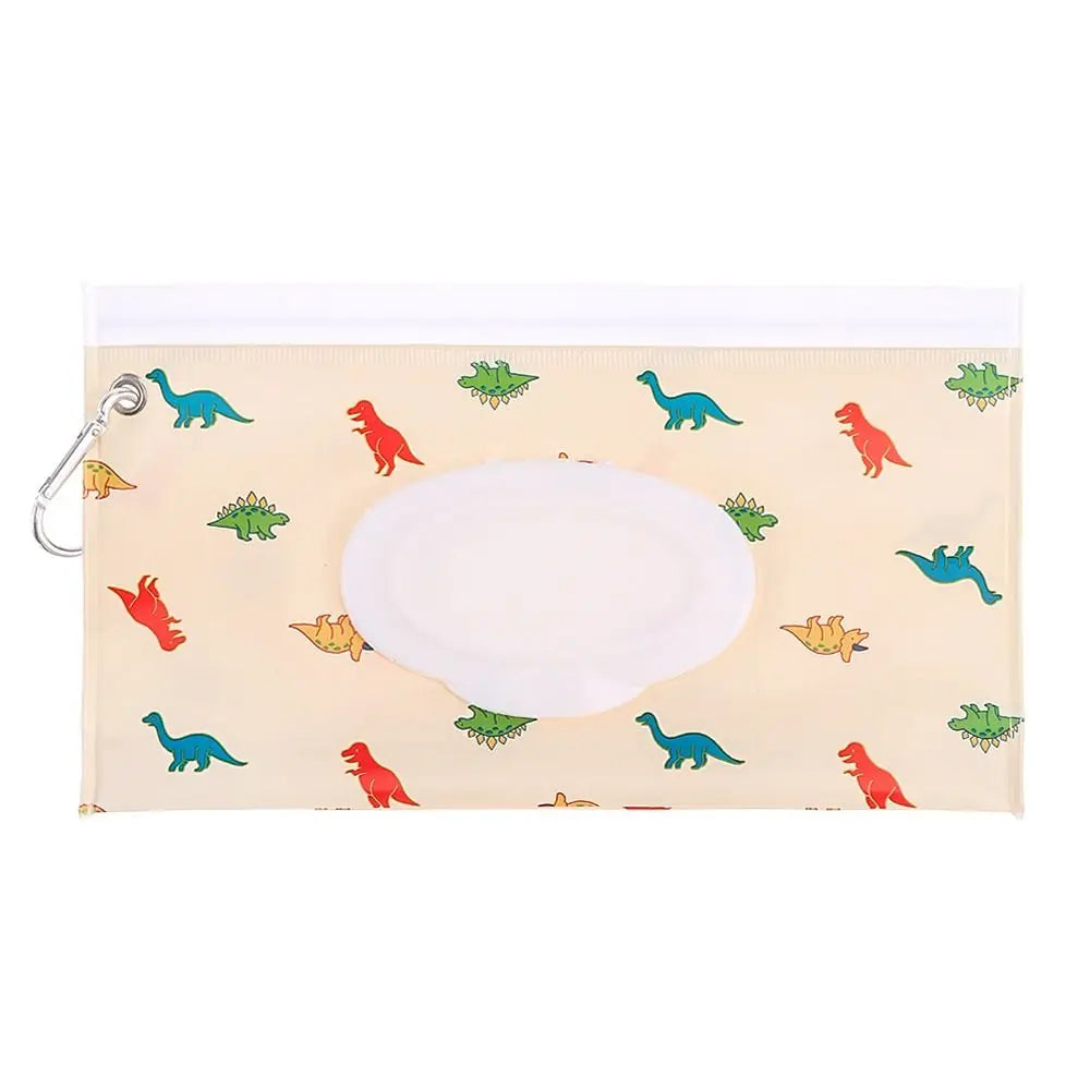 Funda portátil para toallitas húmedas de bebé con tapa abatible y correa con broche