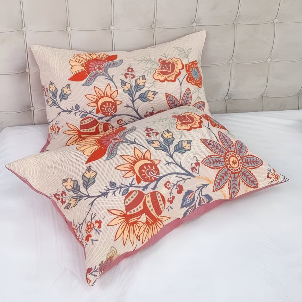 Fundas de Almohada Boho Floral Rústicas | Juego de 2 piezas