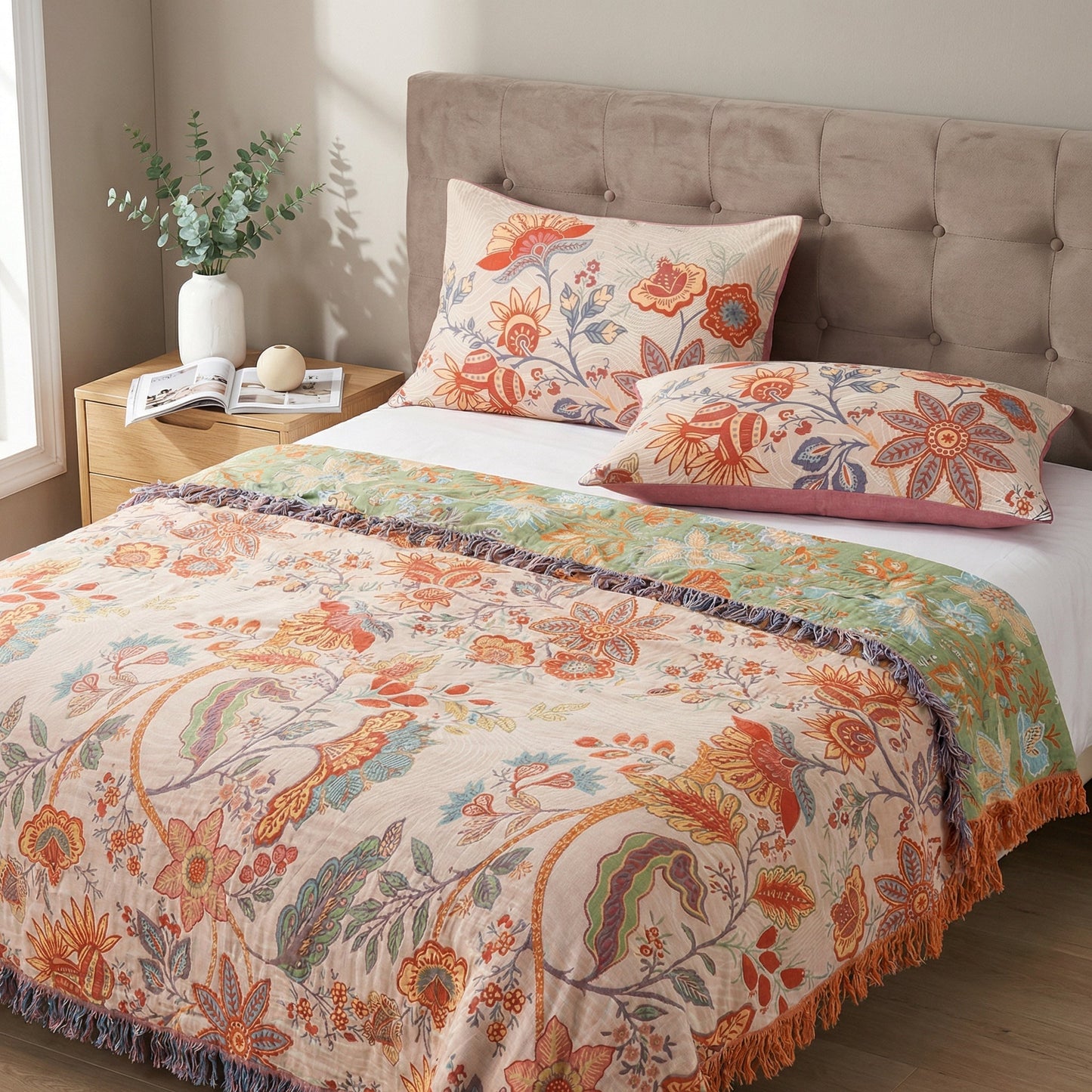 Fundas de Almohada Boho Floral Rústicas | Juego de 2 piezas